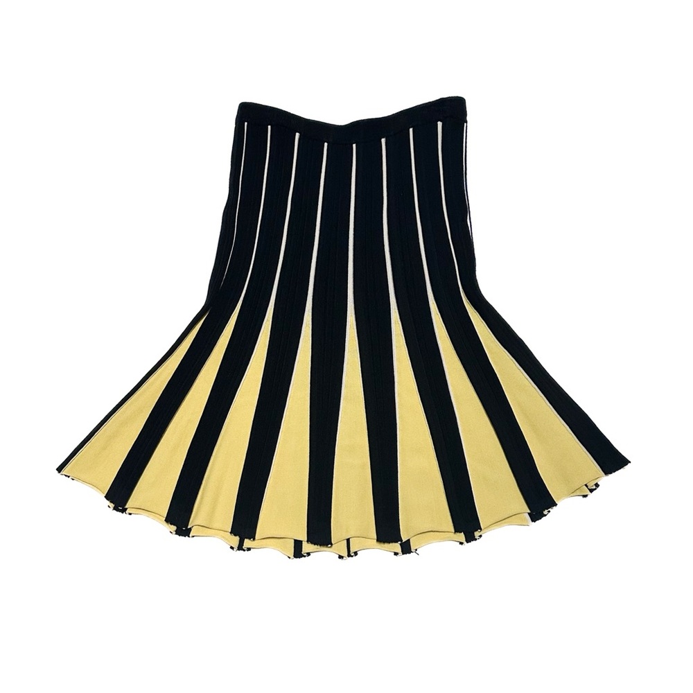 Gabriella Rossi Brazil Luxe Knitwear Skirt US 6/8 Contrast Pleated Sweater Midi